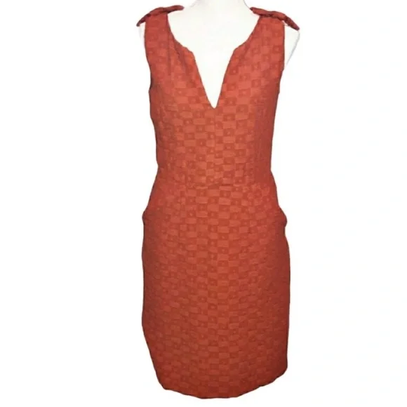 anthropologie burnt orange dress Anthropologie Maeve Prima Lace Handkerchief Hem Midi Dress Burnt Orange Size 2